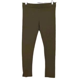 MM6 Maison Margiela Olive Green Pull-On Leggings Back Zip Detail Women's XL